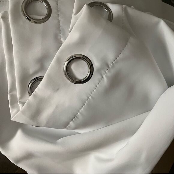 White Blackout Curtains - Picture 2 of 3